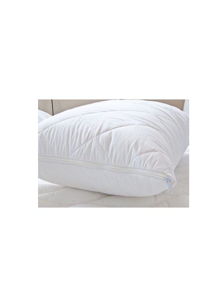 بروماس ريجنسي - طقم واقي وسادة مبطن مكون من قطعتين مزيج القطن الأبيض 50x75 سم