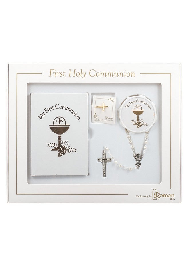Roman 5-Piece My First Communion Gift Set for Girls - White & Gold Book and Accessory Bundle, Religious Keepsake - Image 1