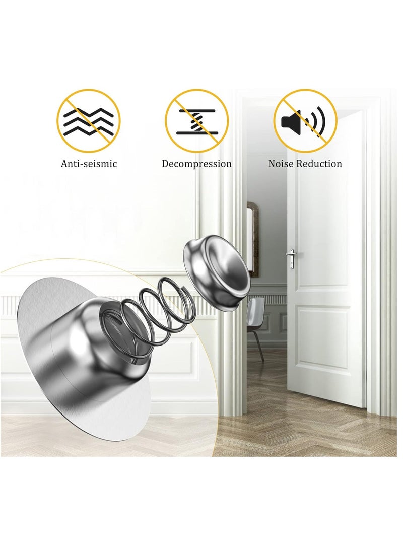 Arabest Magnetic Door Stop, 2 Pack Door Catch Holder with 3M Double-Sided Adhesive Tape,  Wall & Floor Mounted Door Stopper for Bedroom, Office (Silver)  - Image 4