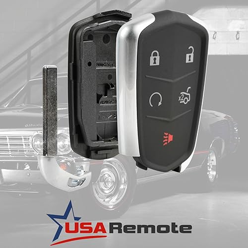USARemote Key Fob Keyless Entry Smart Remote Shell Case & Pad fits Cadillac ATS, CT6, CTS, SRX, XT5, XTS - Image 3