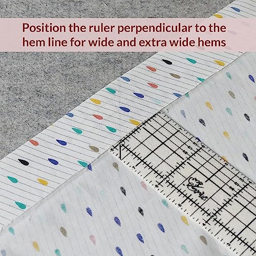 Madam Sew Hot Hem Ruler for Sewing and Quilting – Non-Slip Ironing Hot Ruler and Pleats with Dry or Steam Iron on Quilt Blocks and Clothes - 18” x 2.5” Hem Gauge - Image 5