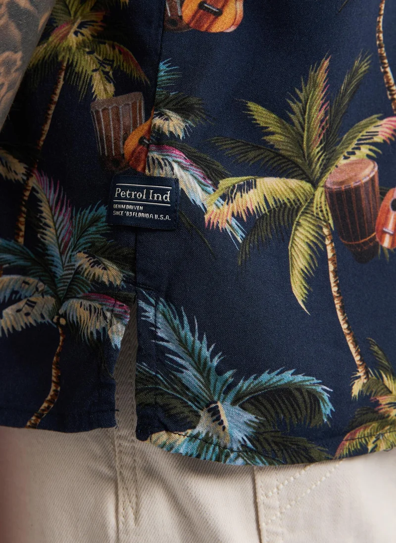 Petrol Industries Men Shirt Short Sleeve AOP
