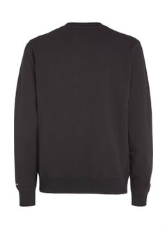 Calvin Klein Jeans Men's Fleece Sweatshirt - Cotton Blend, Black  - Image 5