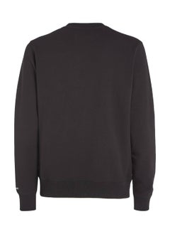 Calvin Klein Jeans Men's Fleece Sweatshirt - Cotton Blend, Black  - Image 4