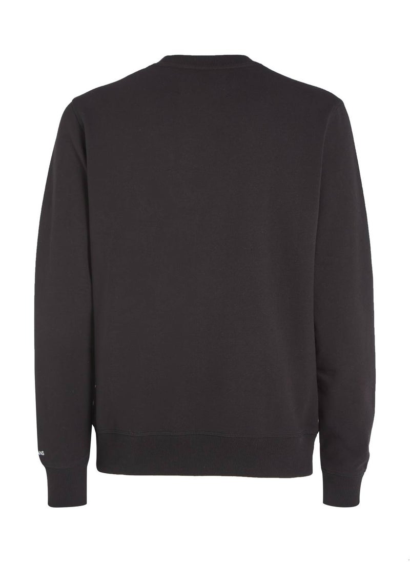 Calvin Klein Jeans - Men's Fleece Sweatshirt - Cotton Blend, Black - Image 1