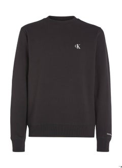 Calvin Klein Jeans Men's Fleece Sweatshirt - Cotton Blend, Black  - Image 2