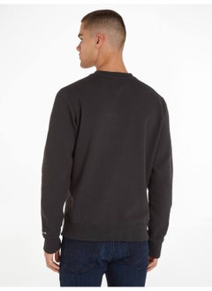 Calvin Klein Jeans Men's Fleece Sweatshirt - Cotton Blend, Black  - Image 3