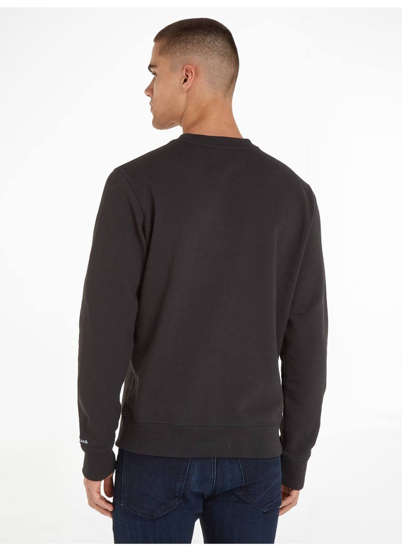 Calvin Klein Jeans - Men's Fleece Sweatshirt - Cotton Blend, Black - Image 1