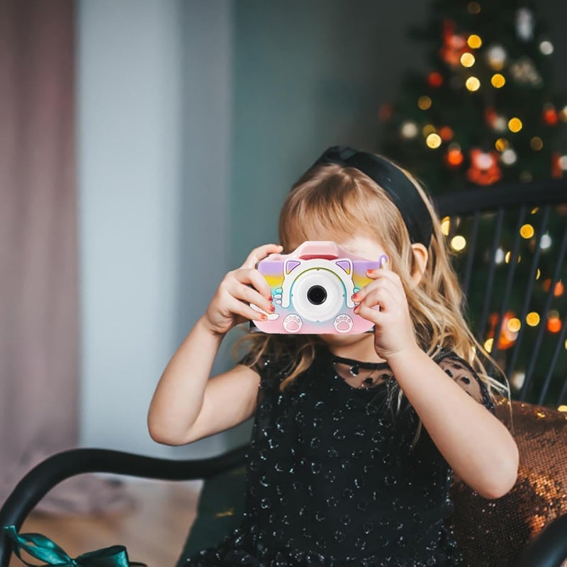 KOOCE Kids Digital Camera with Cat Design – Compact Selfie Camera for Girls & Boys, 2.0" Screen, Video Recorder, Photo Capture, Built-in Games, Includes 32GB SD Card - Image 5