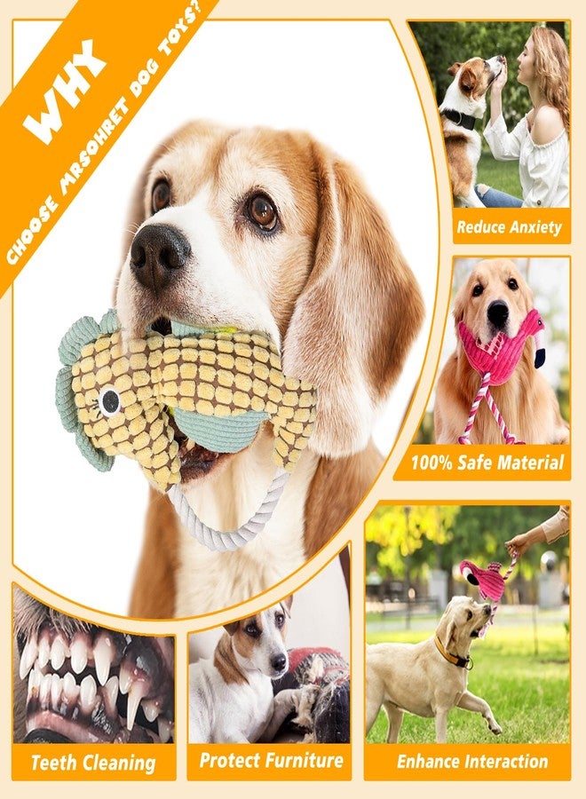 MRSOHRET 5 Pack Plush Dog Toys with Rope, Squeaky Dog Toys, Tug of War Dog Interactive Toy, Durable Dog Chew Toys for Large Dogs & Puppies - Image 5