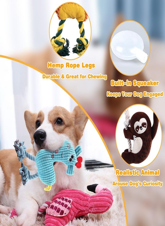 MRSOHRET 5 Pack Plush Dog Toys with Rope, Squeaky Dog Toys, Tug of War Dog Interactive Toy, Durable Dog Chew Toys for Large Dogs & Puppies - Image 2