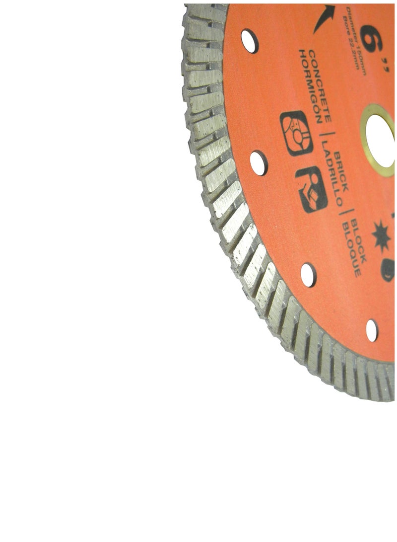 NINEROARS 6" Diamond Turbo Blade Granite Blade for Granite Marble Porcelain Tile Wet/Dry Cutting - Image 3