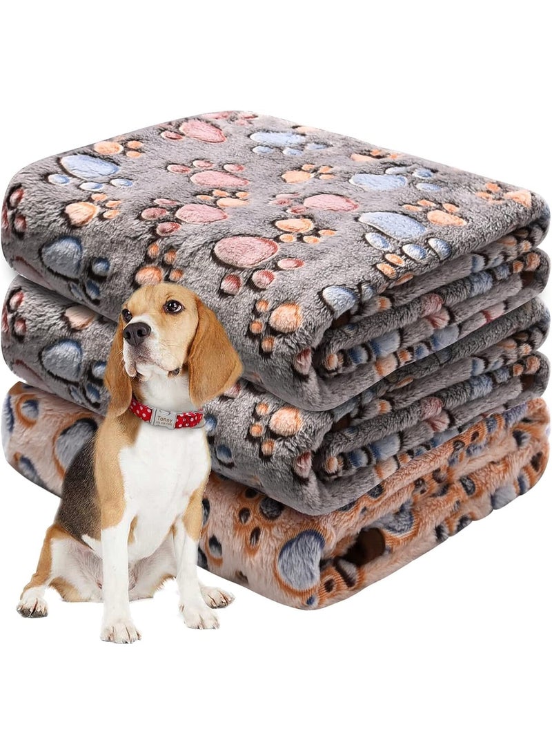 3 Pack Large Dog Blanket, Thick and Warm Fleece Pet Blankets, Washable Cat Blankets Throw, Soft Coral Fleece Puppy Blanket, for Dog Bed Cover, Couch Sofa, Car Seat, 41x31 Inches  - Image 1