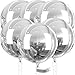 PartyWoo Metallic Silver Foil Balloons 6pcs 32 Inch Large Round Foil Big Giant 4D Jumbo Inflatable Mirror Ball Mylar Balloons for Graduation Birthday Engagement Space Themed Party Decorations - Image 2