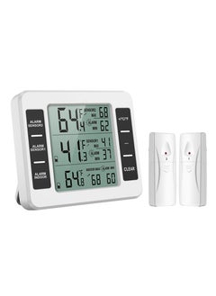Fridge Thermometer, Digital Freezer Thermometer with Indoor Temperature Monitor and 2 Wireless Sensors, Refrigerator 3 Audible Alarm, Min/Max Record for Home, Restaurants