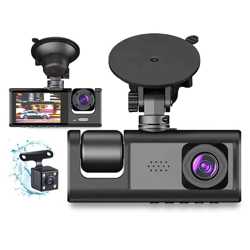 Drumstone (𝐋𝐢𝐦𝐢𝐭𝐞𝐝 𝐓𝐨𝐝𝐚𝐲) 3-Angle Car Dash Cameras, 1080P Dash Cam with Front, Interior & Rear Cameras – 170° Wide-Angle Recording, Loop Recording for Cars 𝟏𝟓 𝐘𝐞𝐚𝐫𝐬 𝐖𝐚𝐫𝐫𝐚𝐧𝐭𝐲 - Image 1