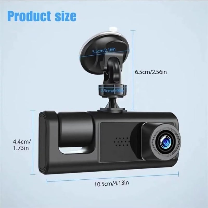 Drumstone (𝐋𝐢𝐦𝐢𝐭𝐞𝐝 𝐓𝐨𝐝𝐚𝐲) 3-Angle Car Dash Cameras, 1080P Dash Cam with Front, Interior & Rear Cameras – 170° Wide-Angle Recording, Loop Recording for Cars 𝟏𝟓 𝐘𝐞𝐚𝐫𝐬 𝐖𝐚𝐫𝐫𝐚𝐧𝐭𝐲 - Image 2