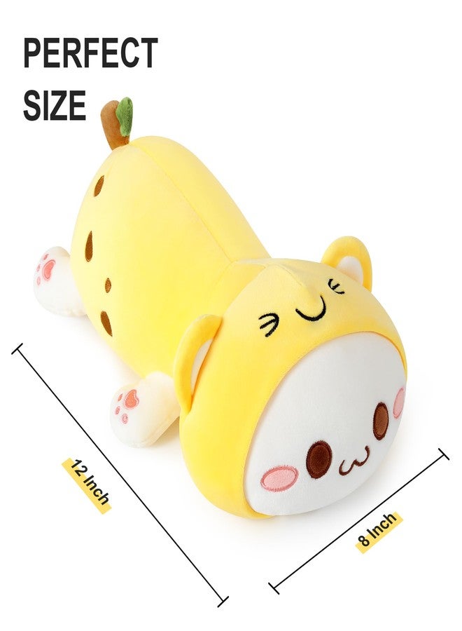 Onsoyours Cute Kitten Banana Cat Plush Toy Stuffed Animal Kitty Soft Banana Plushie Pillow for Kids (Banana Cat, 12") - Image 4