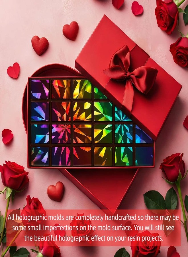 Ziliny Holographic Chocolate Molds Resin Silicone Chocolate Deep Thick Molds for Reusable DIY Baking Wax Melts(Geometry) - Image 5