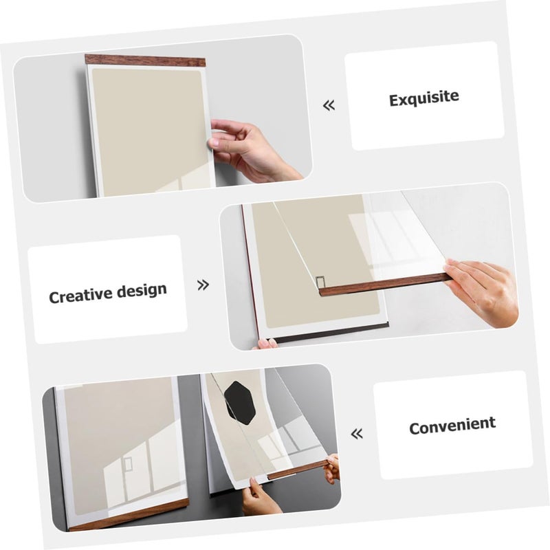A4 Wooden Photo Frame Set with Acrylic Cover, Vertical Wall and Tabletop Display for Home and Office, Creative Hanging Picture Frame for Decorative Photo Display - Image 3