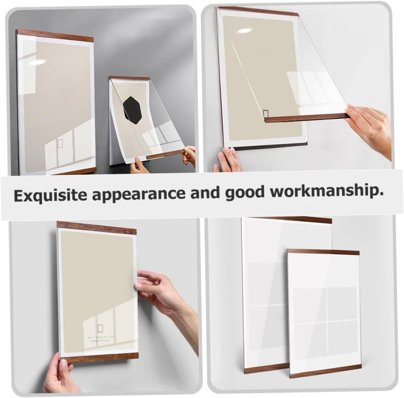 A4 Wooden Photo Frame Set with Acrylic Cover, Vertical Wall and Tabletop Display for Home and Office, Creative Hanging Picture Frame for Decorative Photo Display - Image 4