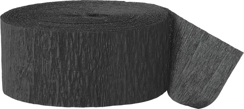Unique Premium Black Crepe Paper Streamer 81 ft 1 Pc Perfect for Birthdays Weddings and Events