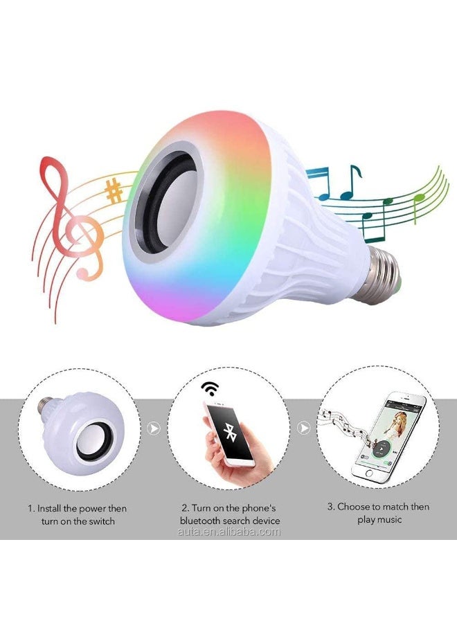 لمبة LED ذكية بسماعة بلوتوث لاسلكية مع تغيير ألوان RGB، ديكور منزلي وإضاءة ديسكو مع ريموت - Image 3