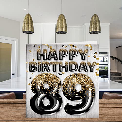 Stuff4 89th Birthday Card for Men - Black & Gold Glitter Balloons - Happy Birthday Cards for 89 Year Old Man Dad Papa Pop Pops Great Grandpa Gran, 5.7 x 5.7 Inch Eighty-Nine Eighty-Ninth Greeting Cards Gift - Image 3
