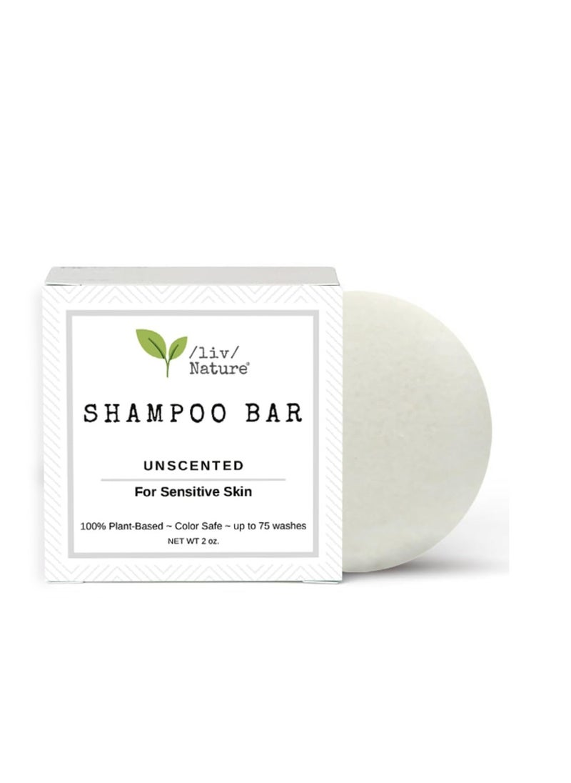 /liv/ Nature Fragrance Free Shampoo Bar | Clean Non Toxic Shampoos | Hypoallergenic | Gentle, Safe for Sensitive Skin, Psoriasis | Unscented | USA 1-pk  - Image 1