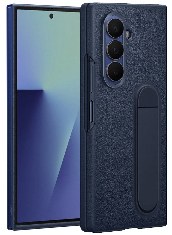 Leather Case Cover for Samsung Galaxy Z Fold 7, Kindsuit Case Slim and sleek with Secure Hand Grip - Dark Blue - Image 4