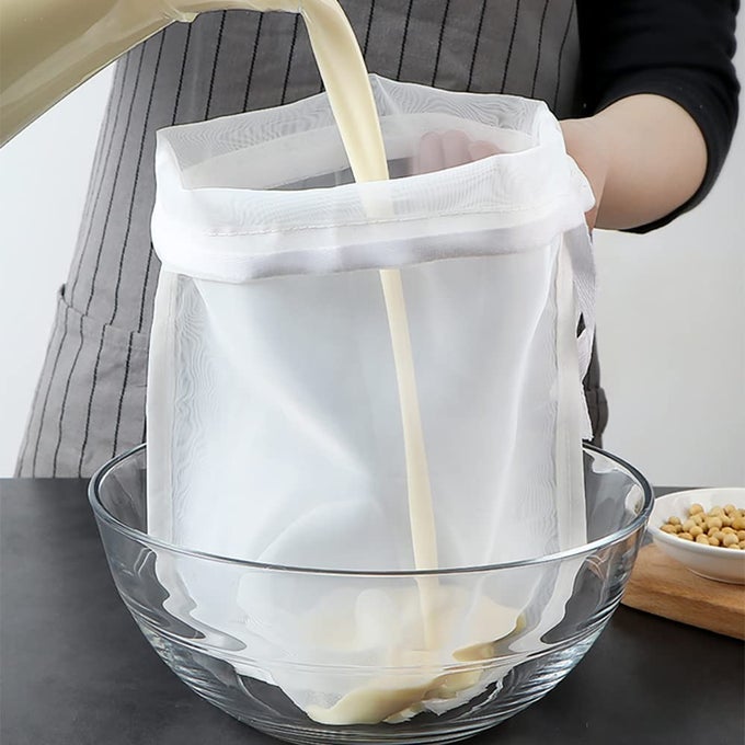 4PCS LARGE SIZE FINE MESH NYLON STRAINER FOR KITCHENCHEESECLOTH FOR STRAINING WITH HANDLE STRAINERS EXTRA FINE MESH STRAINER CHEESE CLOTHS BULK SIEVE FOR COOKING KITCHEN TOOLS FOR STRAINING