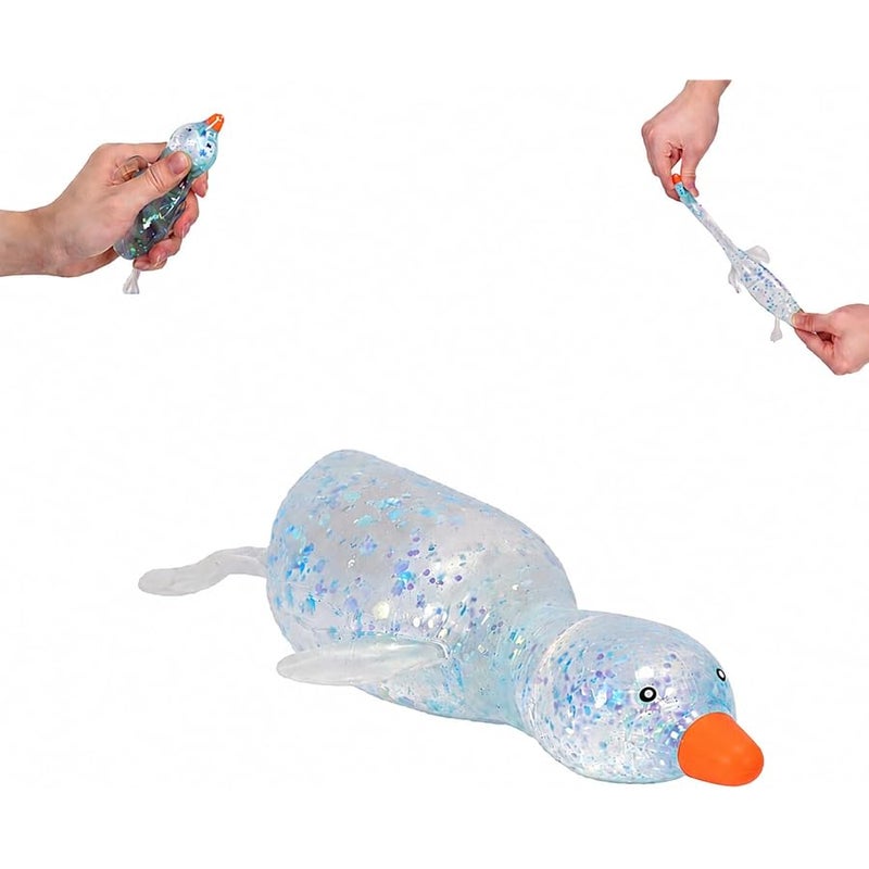 QITAI Duck Squishy Toy Blue Malt-Sugar Style Slow Rebound Stretchy Squeeze Sensory Stress Relief Toy for Kids Ages 3 and Adults Perfect for Everyday Play Home Office Use - Image 1