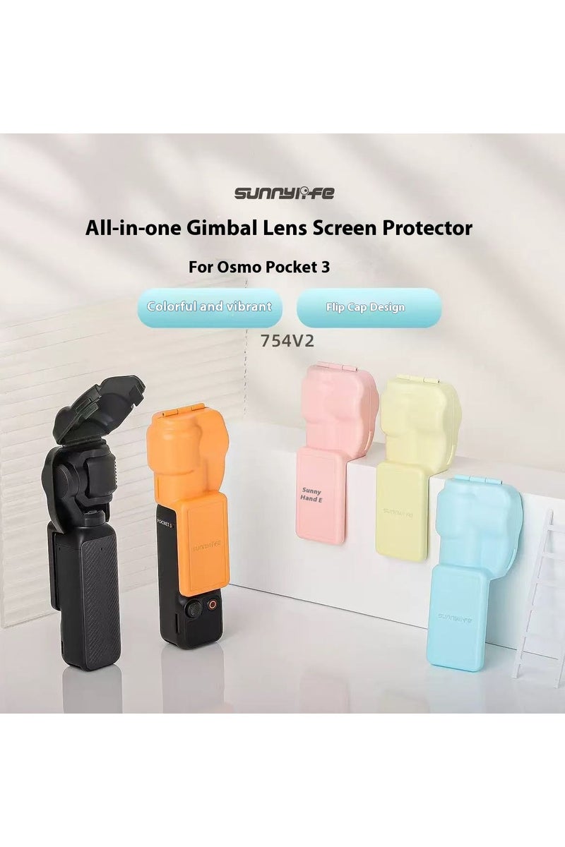سني لايف حافظة OSMO Pocket 3 من DJI، غطاء حماية، غطاء شاشة زجاجي مقوى، غطاء حماية العدسة (لون وردي) - Image 1