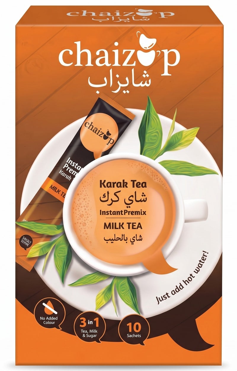 Chaizup Instant Premix Karak Tea Milk 200grams (Pack of 10) - Image 1