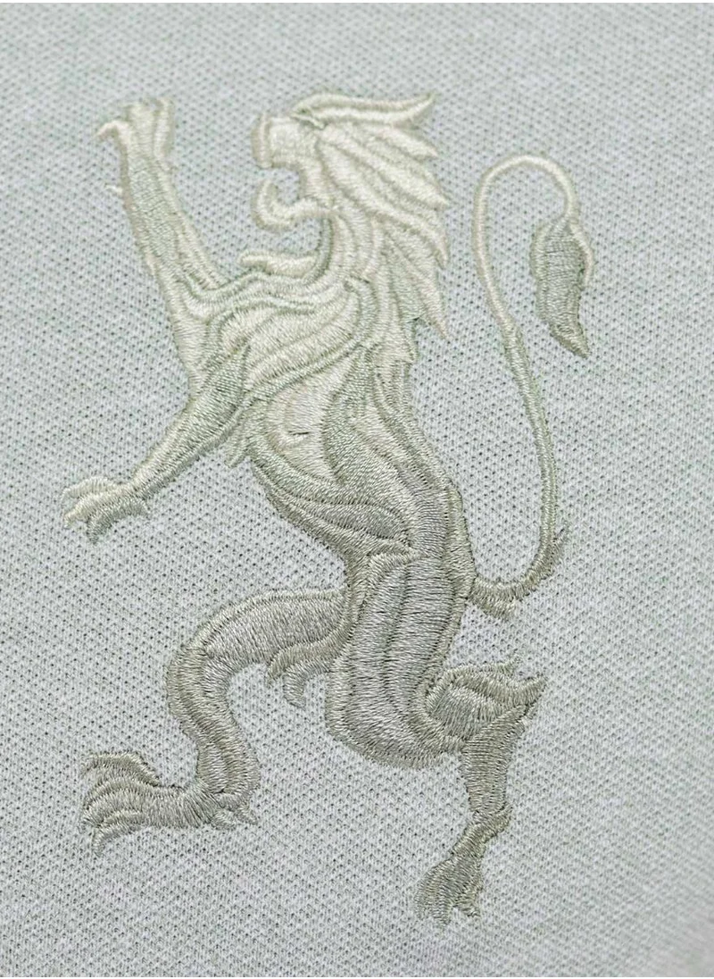 جيوردانو Men's Embroidery Lion Polo - Green