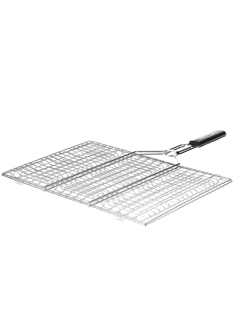 GO2CAMPS BBQ Grill with Wooden Handle Large/Barbecue Grill tool for Burger,Meat,Fish,Vegetable,Steak Meat Shrimp-L - Image 1