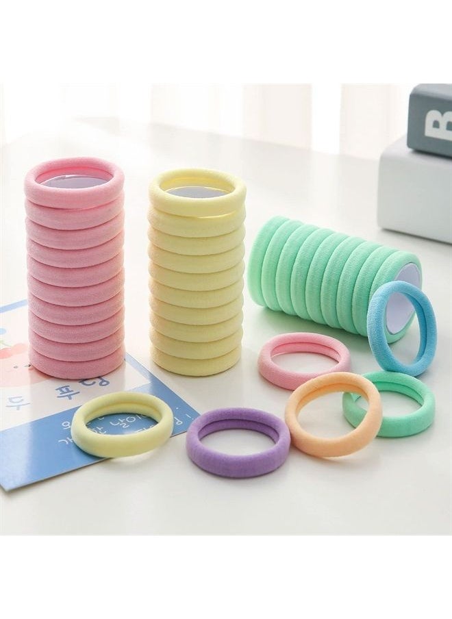 Bessrung - 100 Pcs Thick Seamless Spring Hair Ties, Ponytail Holders Hair Accessories No Damage for Thick Hair (Spring Colors) - Image 1
