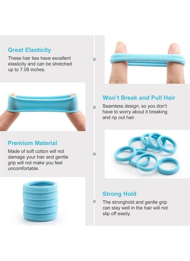 Bessrung - 100 Pcs Thick Seamless Spring Hair Ties, Ponytail Holders Hair Accessories No Damage for Thick Hair (Spring Colors) - Image 1
