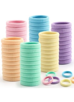 100 Pcs Thick Seamless Spring Hair Ties, Ponytail Holders Hair Accessories No Damage for Thick Hair (Spring Colors)