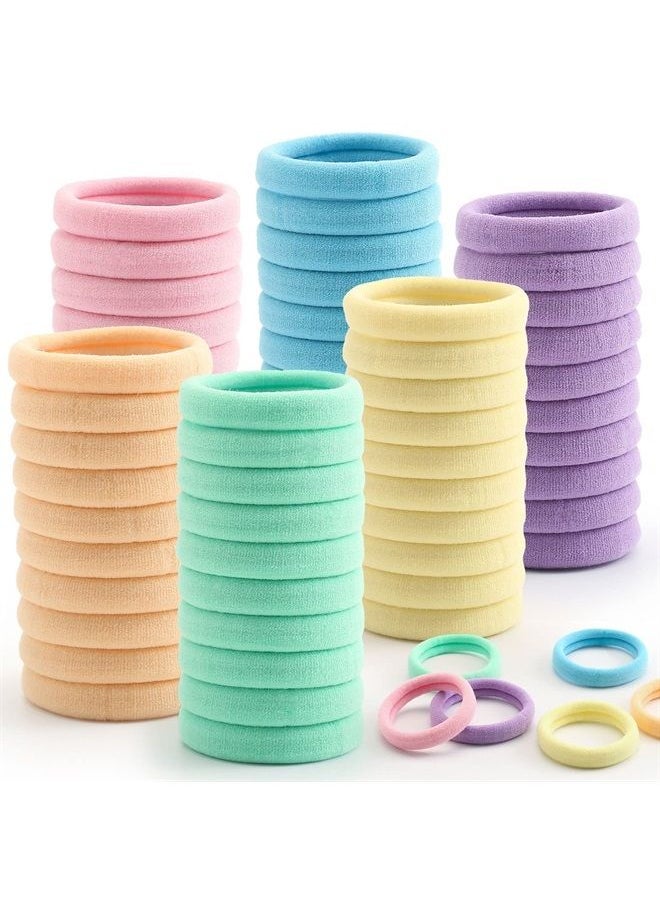 Bessrung - 100 Pcs Thick Seamless Spring Hair Ties, Ponytail Holders Hair Accessories No Damage for Thick Hair (Spring Colors) - Image 1