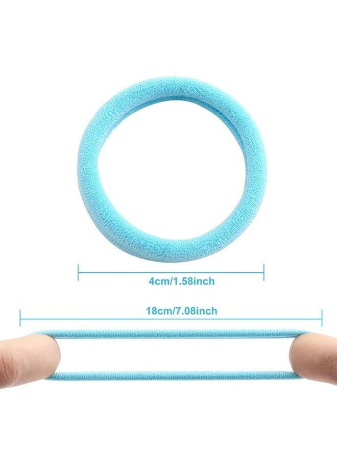 Bessrung - 100 Pcs Thick Seamless Spring Hair Ties, Ponytail Holders Hair Accessories No Damage for Thick Hair (Spring Colors) - Image 1