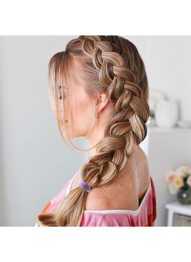 Bessrung - 100 Pcs Thick Seamless Spring Hair Ties, Ponytail Holders Hair Accessories No Damage for Thick Hair (Spring Colors) - Image 1