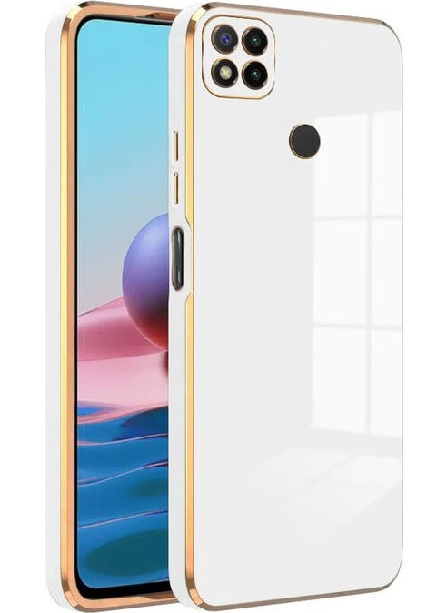 Case World Xiaomi Redmi 9c Cover Laser Cut Luxury Silicone Case with Camera Protection - White  - Image 1