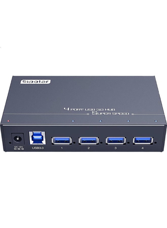SIPOLAR Usb3.0 Hub Splitter 4 Port A-4U30 (1.4M) With Power Adapter For Laptop Desktop External Hard Drive Keyboard Mouse Industrial Grade - Image 3
