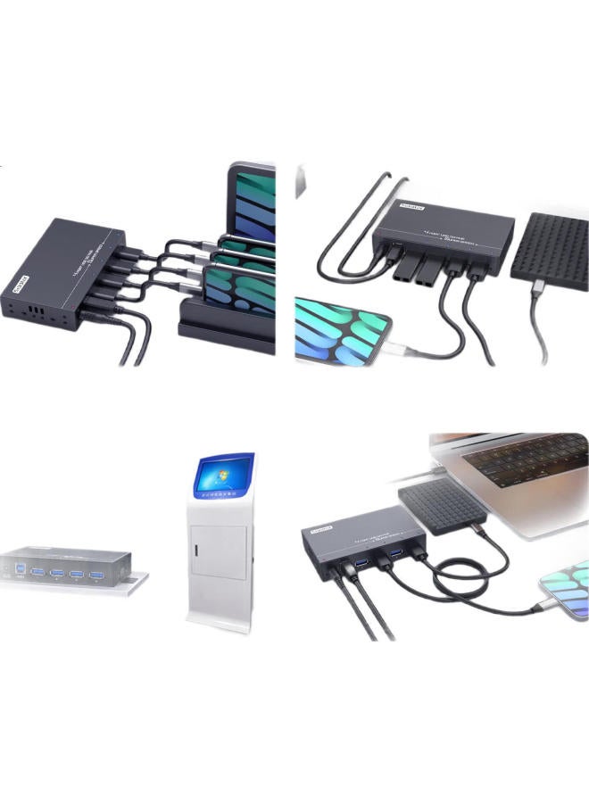 SIPOLAR Usb3.0 Hub Splitter 4 Port A-4U30 (1.4M) With Power Adapter For Laptop Desktop External Hard Drive Keyboard Mouse Industrial Grade - Image 2