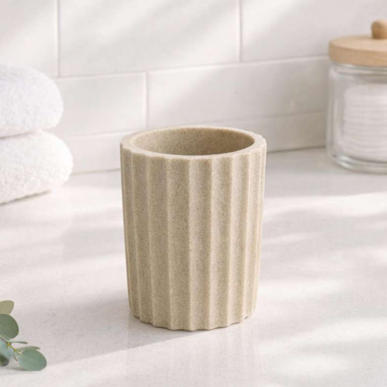 Pan Home Florence Polyresin Tumbler 8x8x10.5cm - Beige - 211HEL9900831 - Image 1