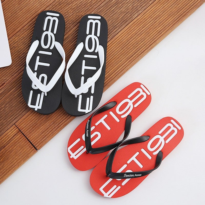 Flip-Flops Men'S Summer Non-Slip Slippers Men'S Distinctive Korean Style Couple'S Seaside Beach Shoes Fashionable Outwear Sandals - Image 3