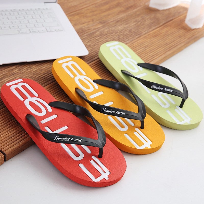 Flip-Flops Men'S Summer Non-Slip Slippers Men'S Distinctive Korean Style Couple'S Seaside Beach Shoes Fashionable Outwear Sandals - Image 4
