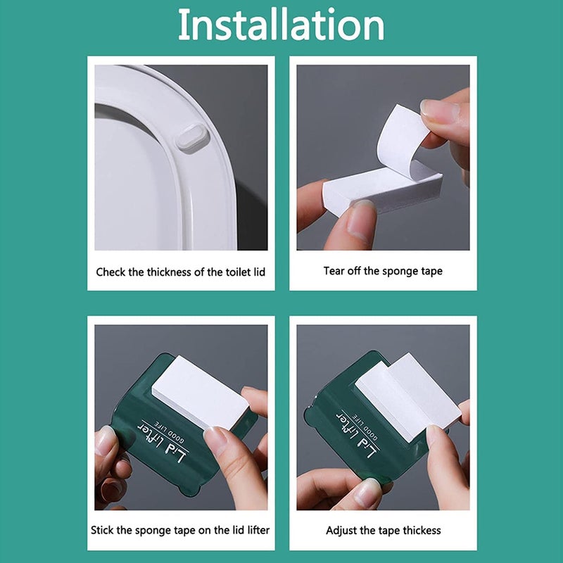 Techhark ® Toilet Seat Lifter Self-Adhesive Toilet Seat Holder With Double Tape Toilet Seat Lifter Handle Clip Water Closet Toilet Lifter Avoid Direct Contact With Cover & Seat (1) - Image 2