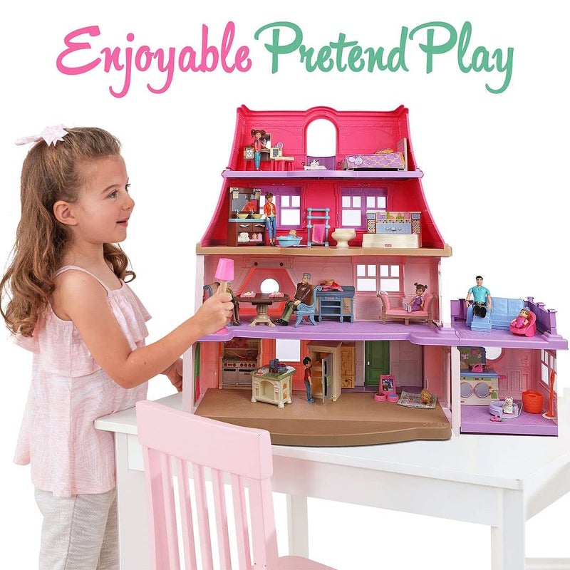 Beverly Hills Sweet Li'l Family Dollhouse People Set of 9 Action Figure Set - Grandpa, Grandma, Mom, Dad, Sister, Brother, Toddler, Twin Boy & Girl - Image 4